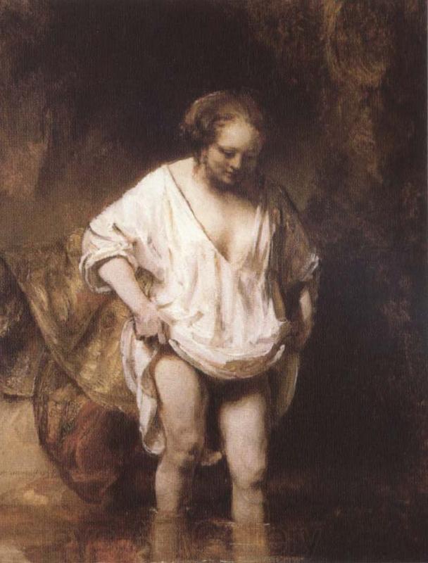 REMBRANDT Harmenszoon van Rijn Hendrickie Bathing in a Stream Norge oil painting art